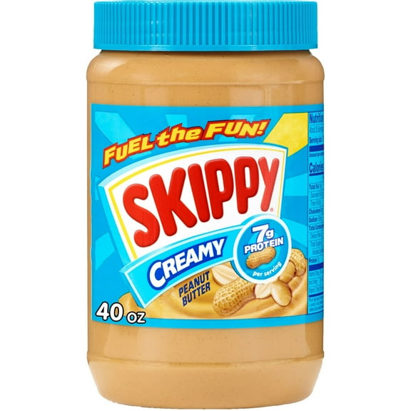 SKIPPY Peanut Butter, Creamy, 7 G Protein per Serving, 40 oz Plastic Jar (Pack of 4)