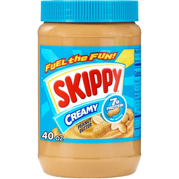SKIPPY Peanut Butter, Creamy, 7 G Protein per Serving, 40 oz Plastic Jar (Pack of 6)