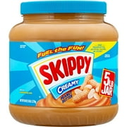 SKIPPY Peanut Butter, Creamy, 7 G Protein per Serving, Shelf-Stable, 80 oz Plastic Jar