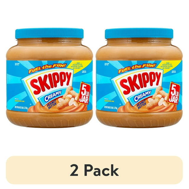 (2 pack) SKIPPY Peanut Butter, Creamy, 7 G Protein per Serving, Shelf