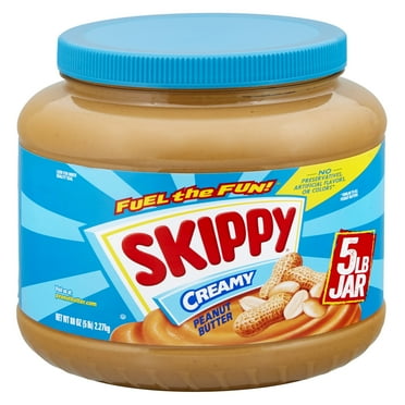 SKIPPY Peanut Butter, Creamy, 7 g Protein Per Serving, Shelf-Stable, 80 oz Plastic Jar