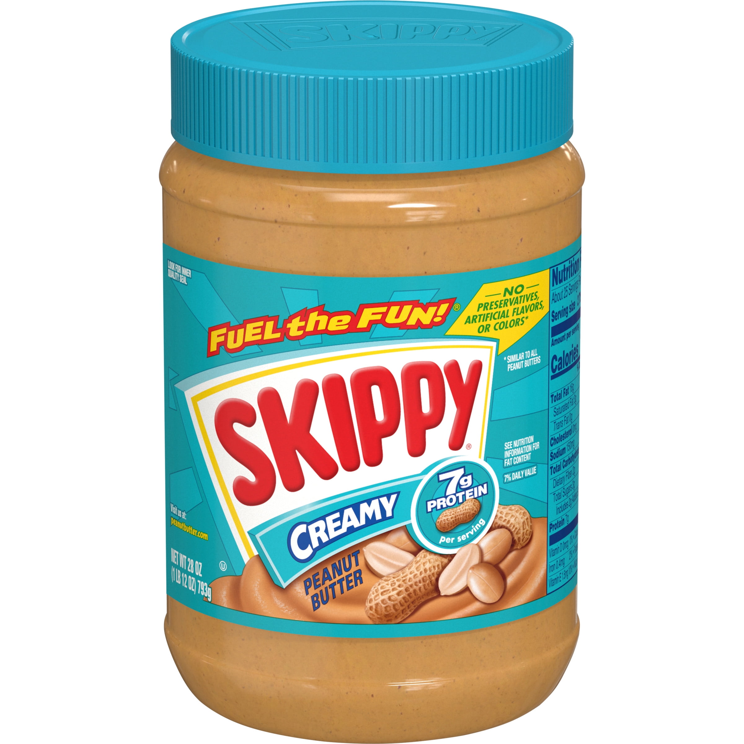SKIPPY Peanut Butter, Creamy, 7G Protein per Serving, 28 oz oz Jar