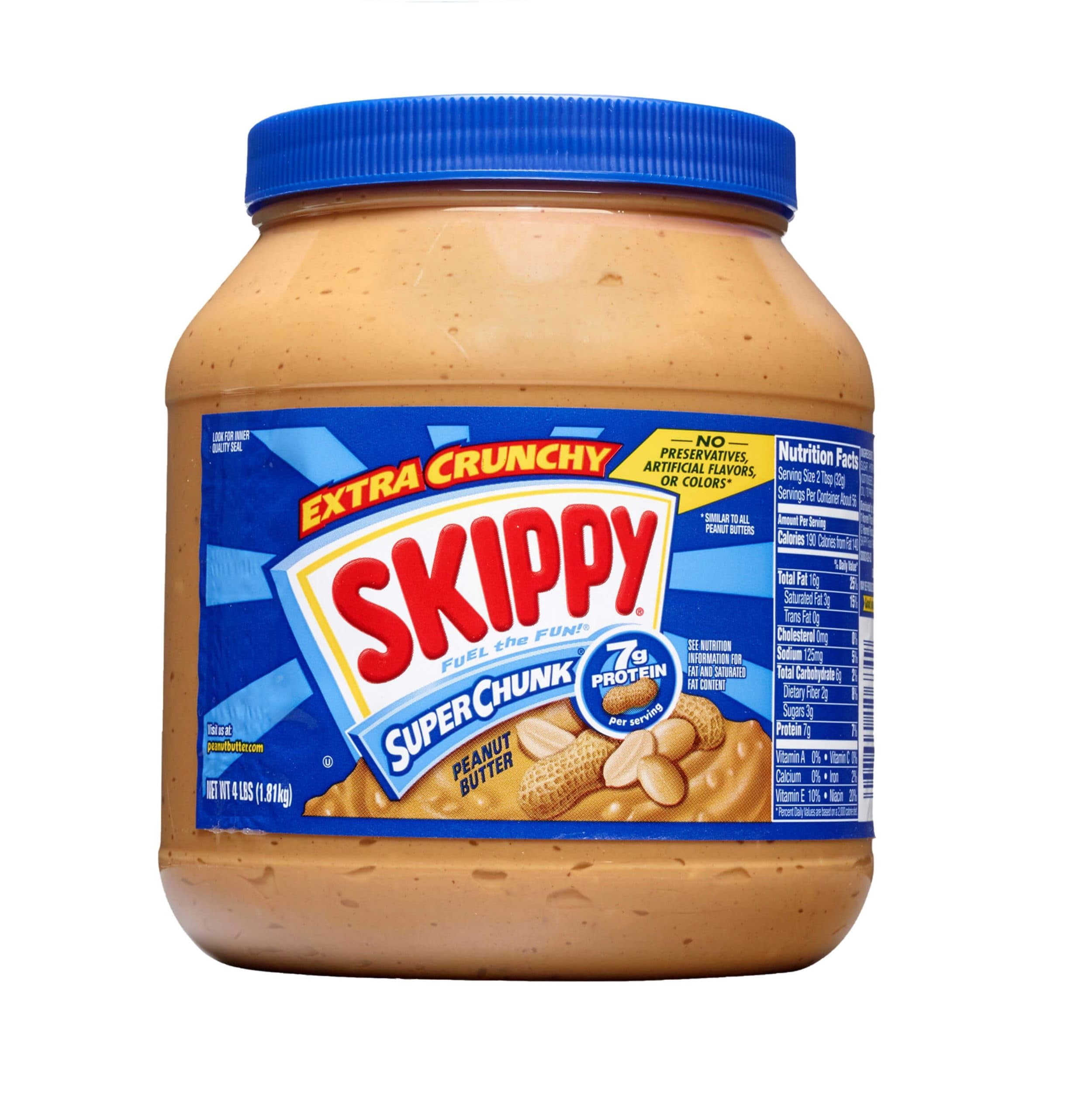 Crunchy Peanut Butter Skippy Super 64 Ounce Chunk Extra