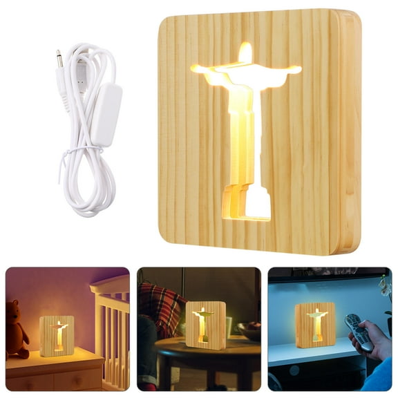 SKISUNO 1 Piece Assorted Color Jesus Cross 3D Led Night Light for Living Room Table Light