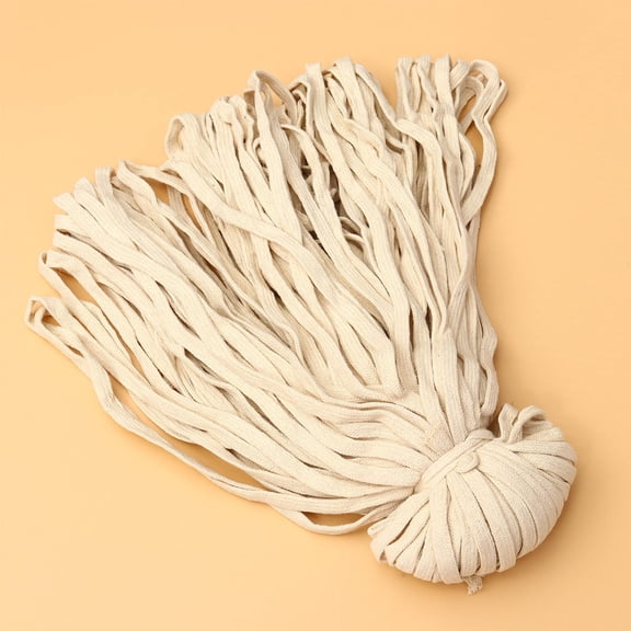 SKISUNO 1 Roll Cotton Rope Flat Indoor Clothes Line for DIY Projects Beige