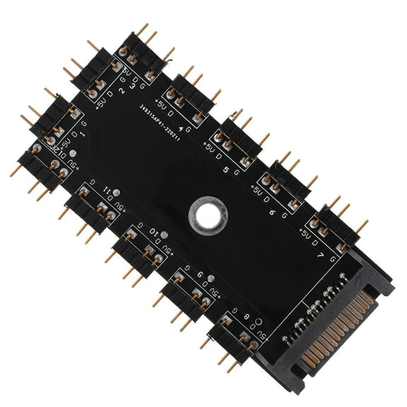 SKISUNO 1 Set Professional Fan Hub Controller for Build Cpu Cooling with Interface Black