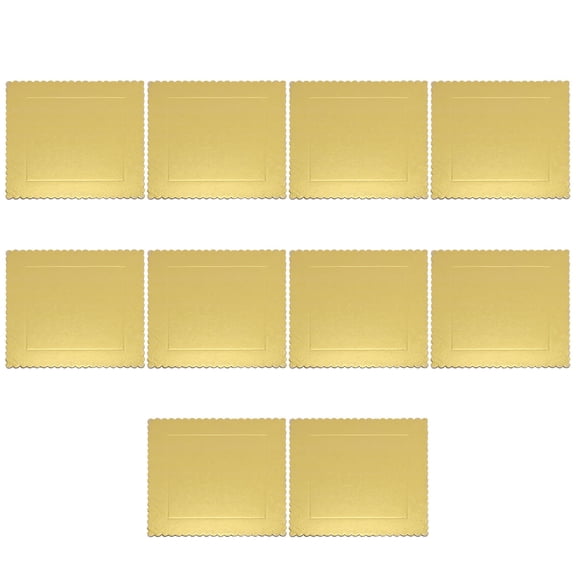 SKISUNO 10Pcs Golden Cardboard Cake Boards Cake Packing Pads for Bakery Coffee Shop Use