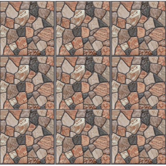 SKISUNO 10Pcs Multi Color Square Plastic Self-Adhesive Peel and Stick Brick Wallpaper for Kitchen