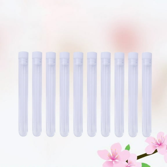 SKISUNO 10Pcs Plastic Storage Barrels with Lid for Needles and Beads Clear Organizer