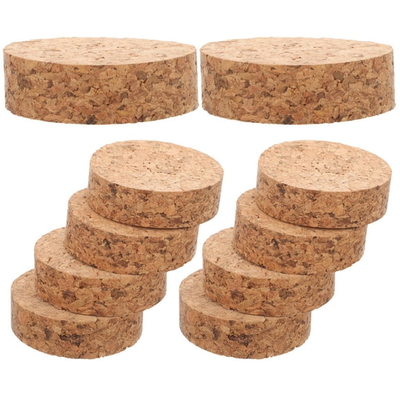 SKISUNO 10Pcs Round Beige Cork Mats for Flowerpots and Tableware in Conference Room