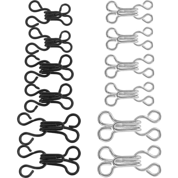 SKISUNO 120pcs Button Hooks and Eyes Closure Buckles Sewing Kit for Handcrafts and Projects