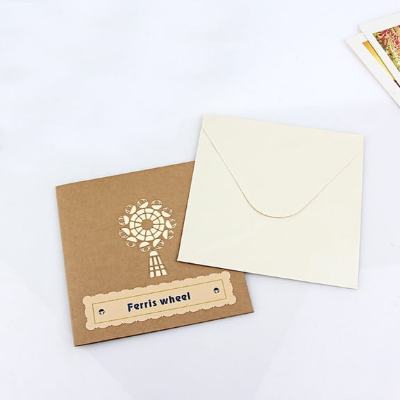 SKISUNO Valentines Day Greeting Cards with Specialty Brown Paper for Sending Warm Wishes, 1 Pack