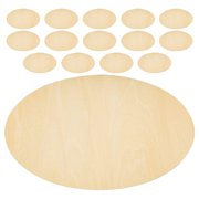 SKISUNO 15Pcs Oval Unfinished Wood Pieces for DIY Crafting Boxwood Light Yellow Art Decor