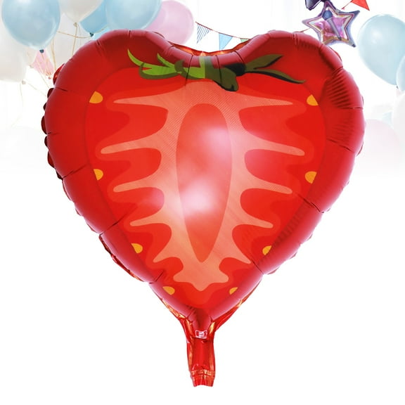 SKISUNO 1Pack Red Strawberry Shaped Aluminum Foil Balloon for Birthday and Holiday Decor
