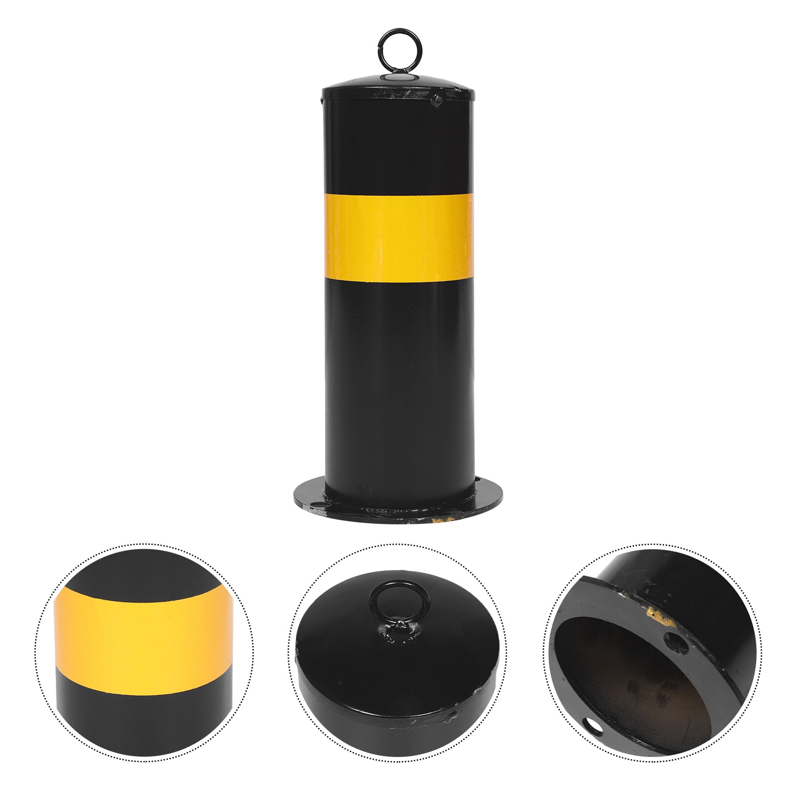 HOOWIFFY Black Steel Safety Bollard Post for Road Isolation, Parking ...