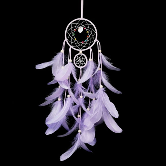 SKISUNO 1Pcs Purple Yarn Dream Catcher Window Hanging Ornaments For Teen Girls Bedroom And Car Decor