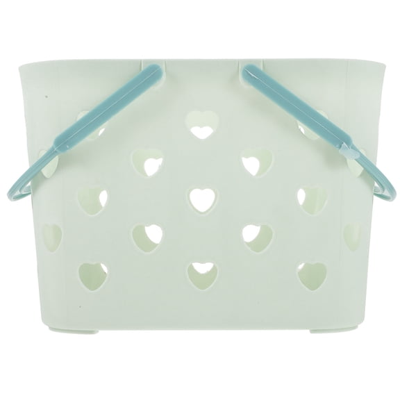 SKISUNO Green Plastic Storage Tote with Handles, Basket for Bathroom, Home Organization and Household Storage