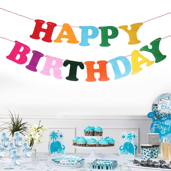 SKISUNO Birthday Gar Assorted Color Nonwovens Special Letter Banner for Party Decoration