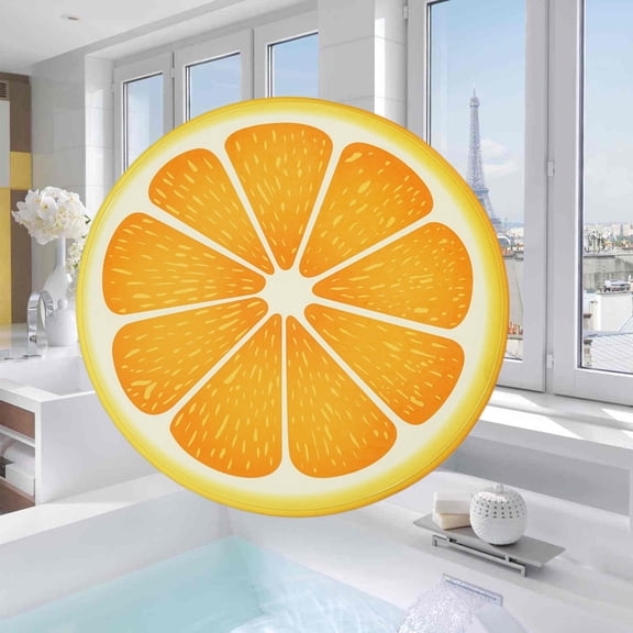 SKISUNO Water Absorbent Orange Bath Carpet for Kitchen and Bathroom Floors