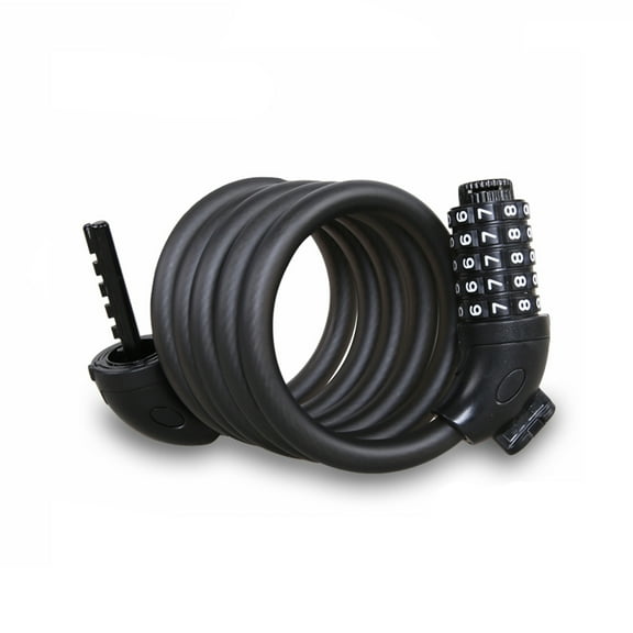 SKISUNO 1Set Heavy Duty Bike Chain Lock Manganese Steel Anti Theft Combination Password Cable Black 6Mm 900Mm