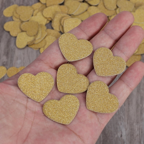 SKISUNO 200Pcs Golden Heart Shaped Confetti Wedding Table Decor For Party