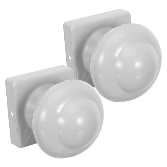 SKISUNO 2Pcs White Iron Fence Post Cap Covers Universal Fit Weatherproof Deck Railing Accessories