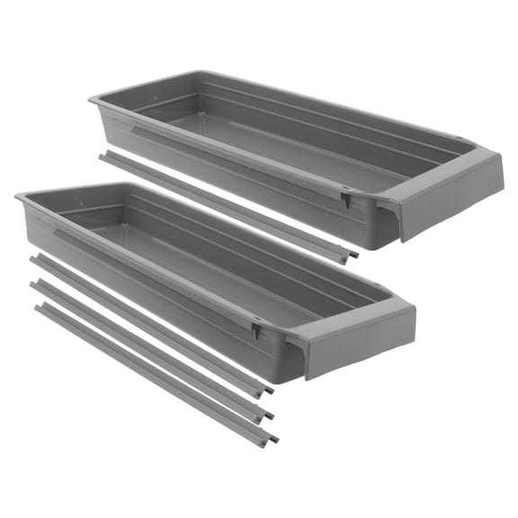 SKISUNO 2Sets Industrial Sewing Machine Drawer with Plastic Slides Grey for Home Storage and Organization