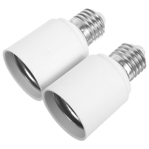 SKISUNO 2pcs E27 Extension Converter Metal White Short Circuit Protection for Home Use