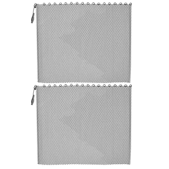SKISUNO 2pcs Metal Mesh Screen Curtains for Fireplace Mesh Fireplace Screens Fireplace Panels