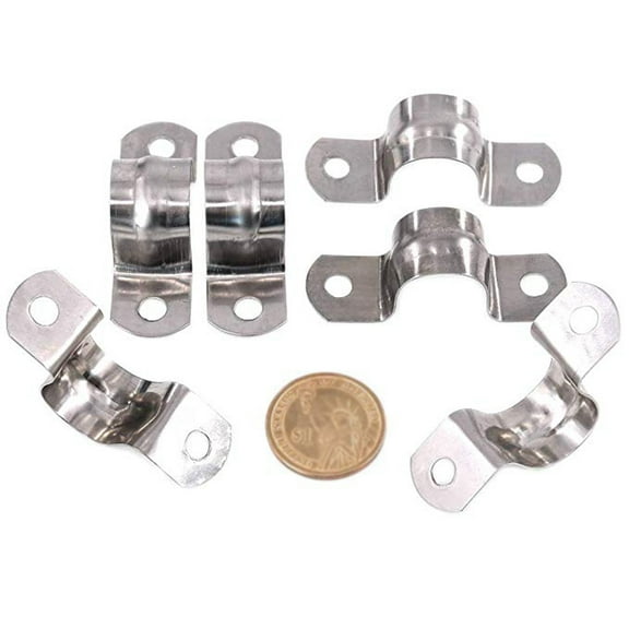 SKISUNO 30Pcs Easy Install Stainless Steel U Shape Pipe Clamp Fixed Support for Piping Systems