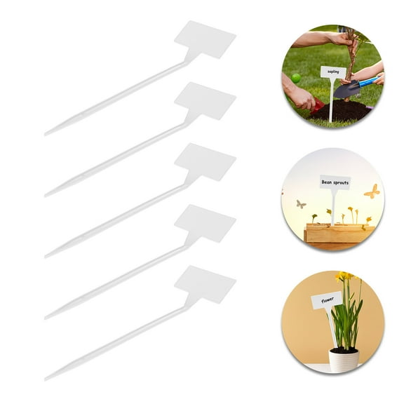 SKISUNO 30Pcs Plastic Tags for Labeling in White 11.8X3.5in Waterproof Markers for Commercial Landscapers