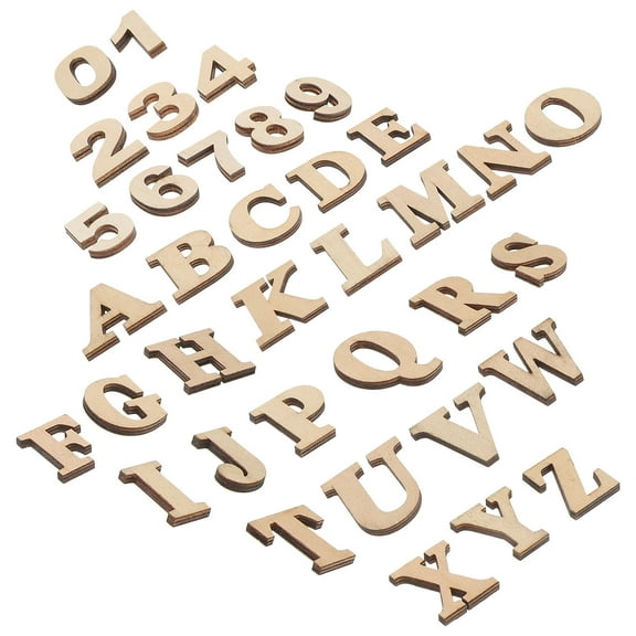 SKISUNO 36Pcs Khaki Wooden Letters for Creative Scrapbooking Projects