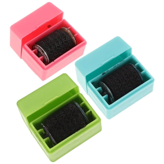 SKISUNO Identity Theft Prevention Security Stamp 3Pcs Compact Design Assorted Color
