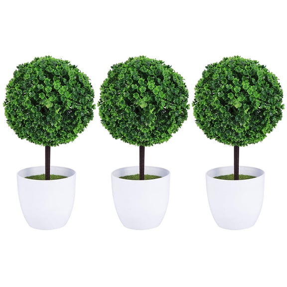 SKISUNO 3Pcs Simulation Grass Ball Artificial Plant Ball Green Plastic for Home Balcony and Mall Decor