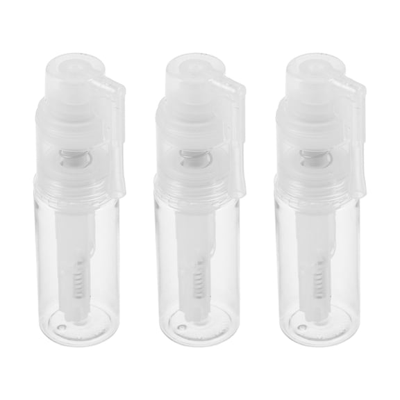 SKISUNO 3Pcs Transparent Plastic Powder Pump Dispenser Bottles for Convenient Storage and Travel