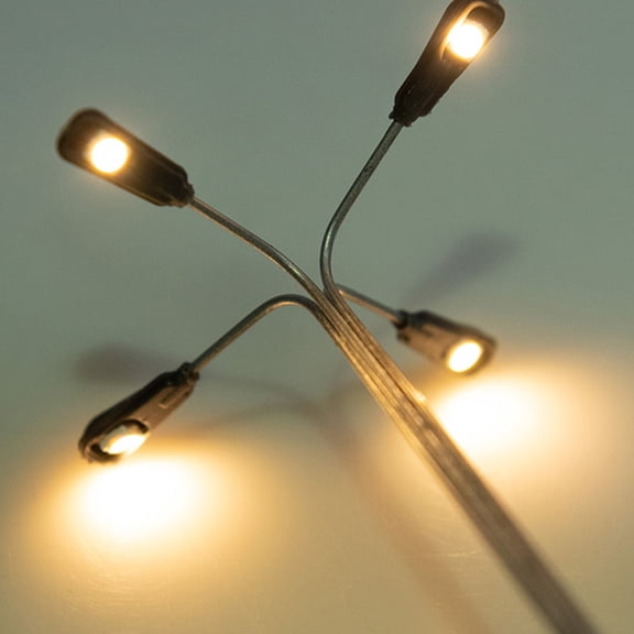 SKISUNO 4Pcs Street Led Lights Miniature Lights Warm White for Model Enthusiasts Decoration