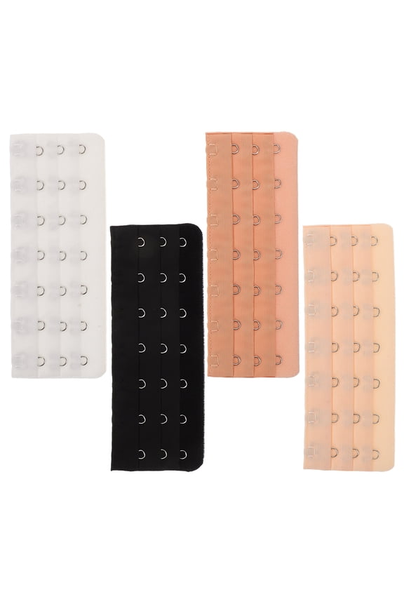4-Pack Bra Straps for Women, Soft Comfortable Extension Hooks, Adjustable Bra Back Clips for