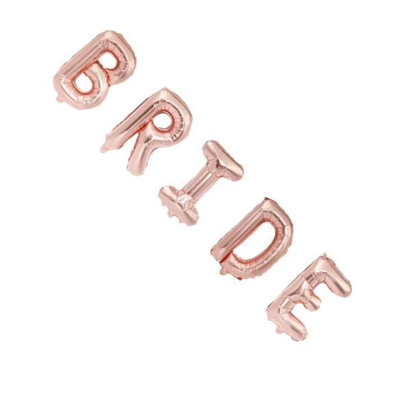 SKISUNO 5Pack BRIDE Balloons Rose Gold For Engagement Party Behind Head Table