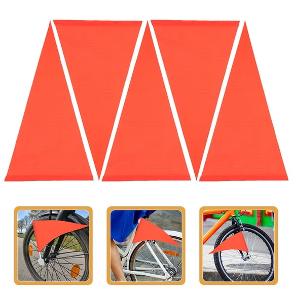 SKISUNO 5Pcs High Visibility Triangular Bike Safety Flag for Bicycle and Trailer with Reflective Design