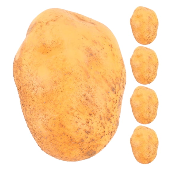 SKISUNO 5Pcs Lifelike Artificial Potatoes Foam Fake Potato Props for Realistic Kitchen Decor and Garden Party Display