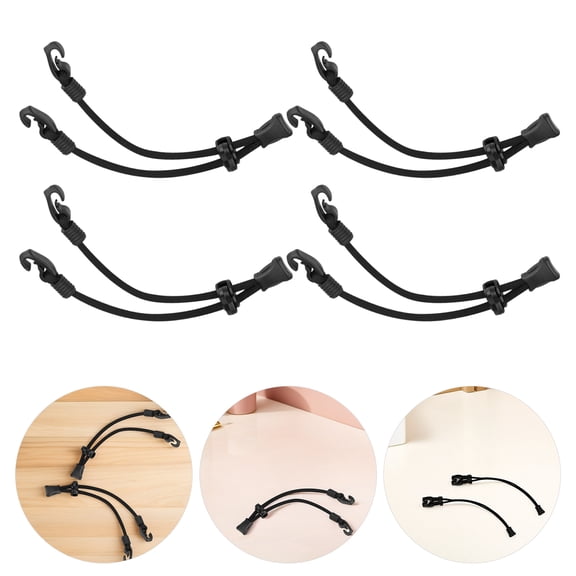 SKISUNO 6pcs Face Mask Extender Strap Nylon Black Buckle Holder for Masks