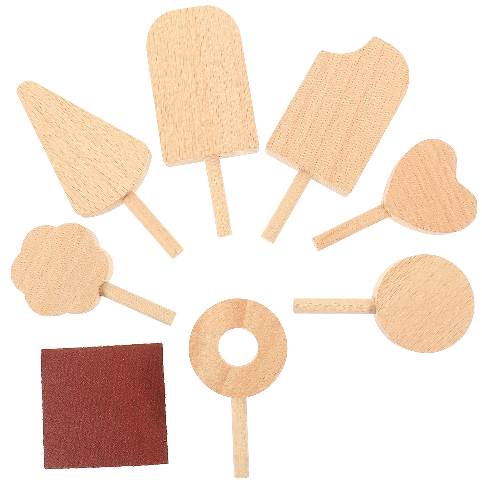 SKISUNO 7Pcs Wood Ice Cream Props for Ice Cream Shop Decor and ...
