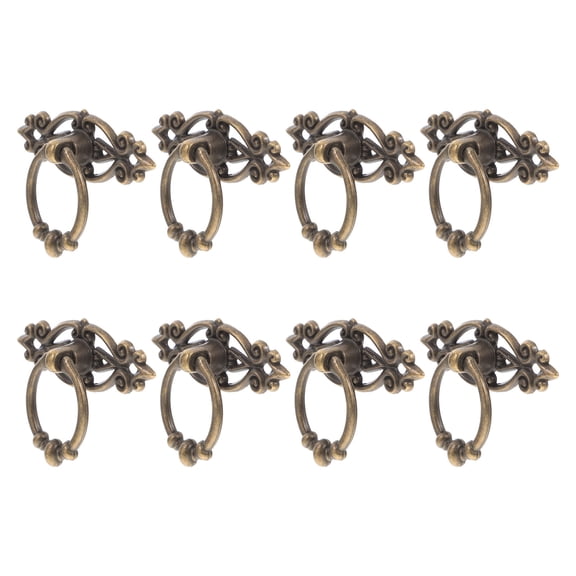 SKISUNO 8Pcs Antique Drop Bail Drawer Pulls Durable Vintage Style Cabinet Hardware