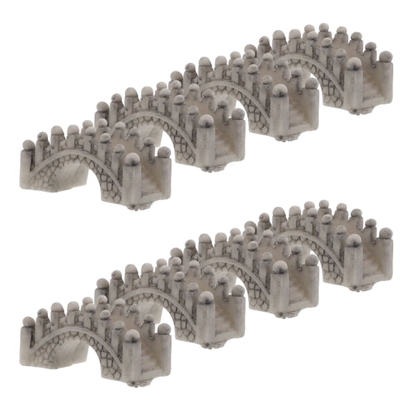 SKISUNO 8Pcs Small Resin Garden Bridge Ornament for Terrarium Aquarium Decoration