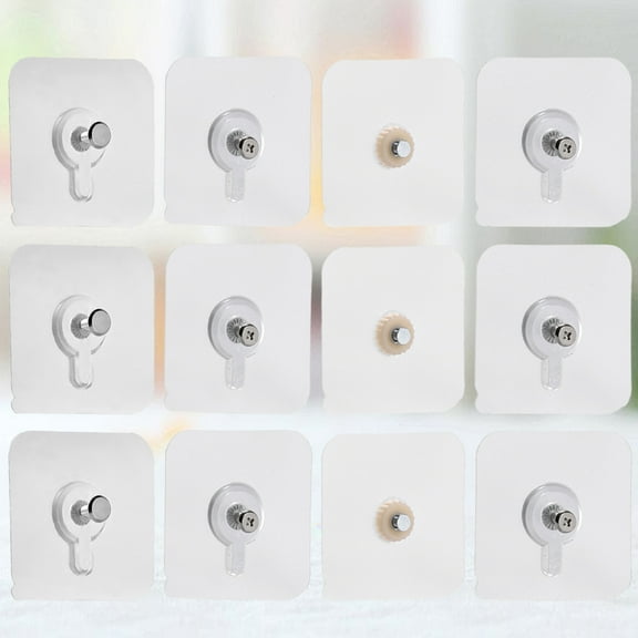 SKISUNO Adhesive Nail Hook 9.5mm Wide Hardy for Wall Hanging Hooks 12 Pcs