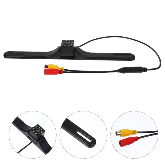 SKISUNO Car Reverse Camera Black with 8 LED Lights for Clear Low Light Visibility