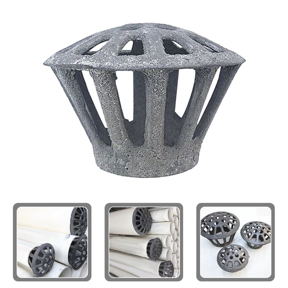 SKISUNO Cast Iron Gutter Downspout Guard with Reinforced Back for Bathroom Grey Drain Protection