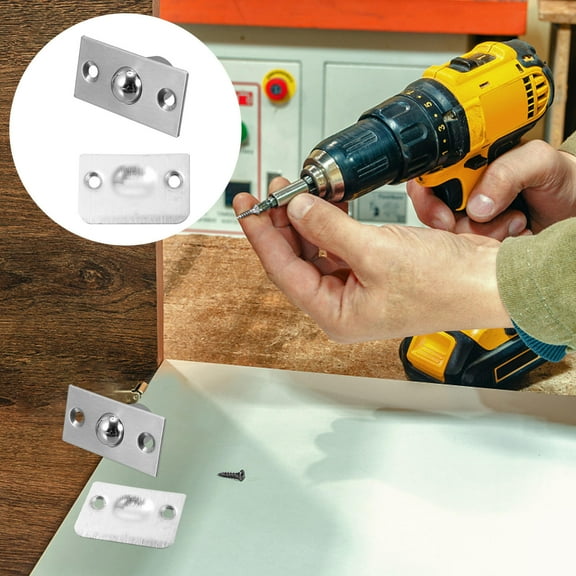 SKISUNO Closet Door Ball Catch 4Pcs Silver Rust-Proof Round Design For 1.97x0.98in