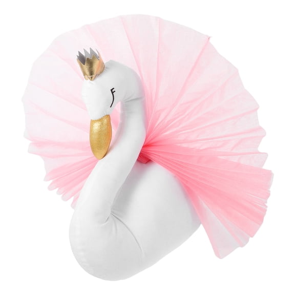 SKISUNO Decorative Wall Hooks Hanging Crown Swan Shaped Coat Hook Pink PP Material Large Bearing Weight Capacity 1Pack