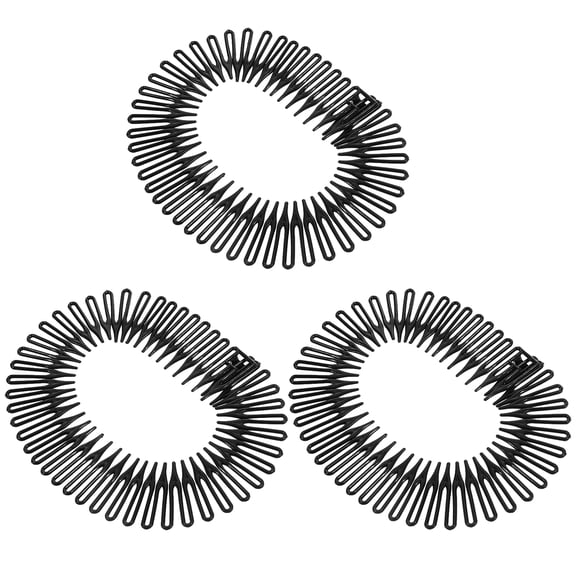 SKISUNO Flexible Stretch Headbands with Comb Teeth, Plastic Circle Hair Wrap Holders for Sports, Face Washing, and Secure Hair Styling